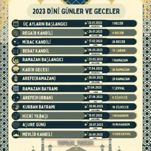 2023 dini günler ve geceler