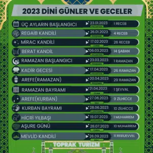 2023 dini günler ve geceler