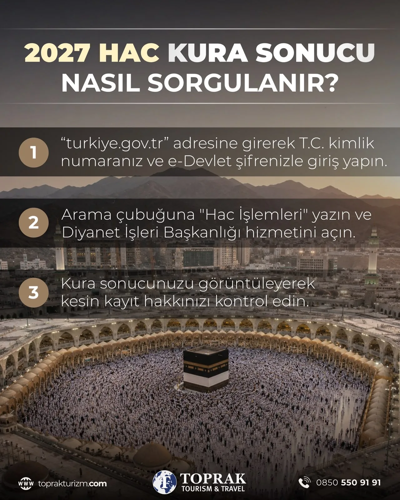 2027 hac kurasından kesin kayda - adım 1